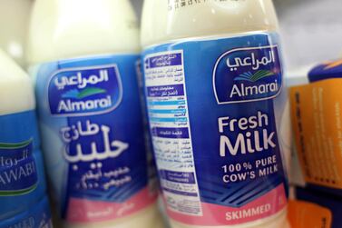 Almarai reported a slight rise in its Q1 net income on improved profit from its dairy business. Sammy Dallal / The National 