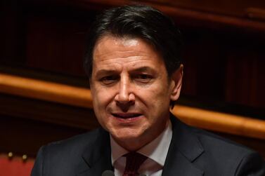 Italian Prime Minister Giuseppe Conte offered his resignation, lashing out at Salvini for pursuing his own interests by pulling the plug on the coalition. AFP