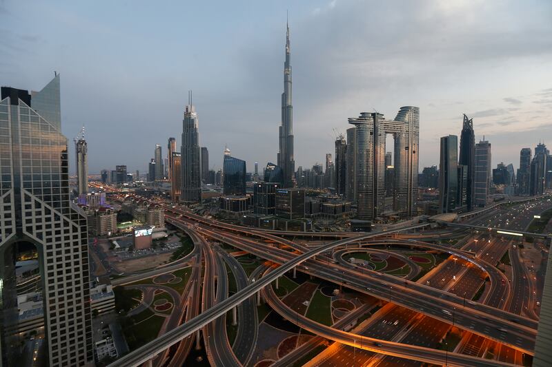 The Sheikh Zayed Road in 2020. Reuters