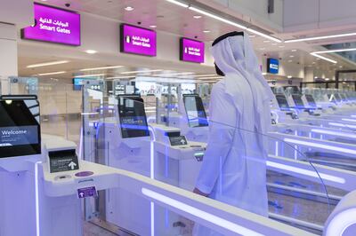 Travellers over the age of 12 can use Smart Gates at DXB to speed up passport control services. Photo: DXB