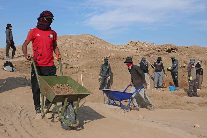 The archaeologists' goals were to research the site but also to practice what they call 'forensic archaeology', treating the dig like a crime scene. AFP