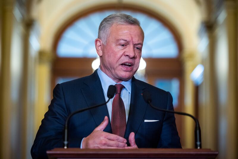 King Abdullah II of Jordan said the country was looking forward to 'stopping working under the defence orders'. EPA