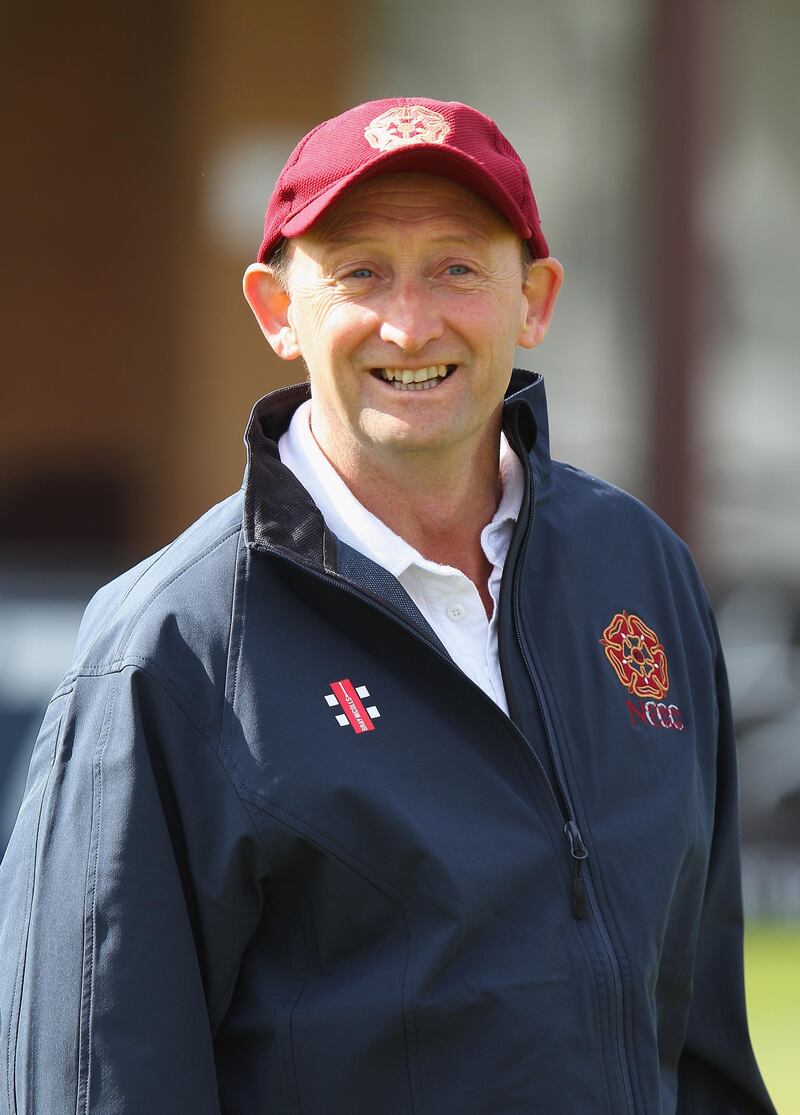 NORTHAMPTON, ENGLAND - APRIL 02:  David Capel, the Northants head coach looks on during a net session held during the Northamptonshire CCC media day on April 2, 2012 in Northampton, England.  (Photo by David Rogers/Getty Images)