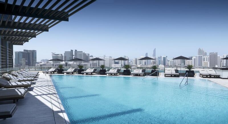 The pool at Four Seasons Hotel Abu Dhabi at Al Maryah Island. Courtesy Four Seasons Abu Dhabi