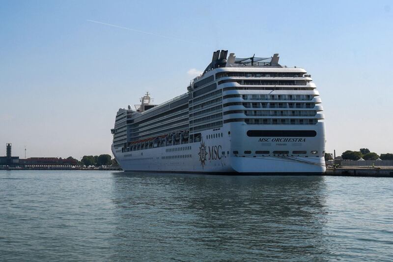 'MSC Orchestra' docks at the Santa Chiara maritime port in Venice. AFP