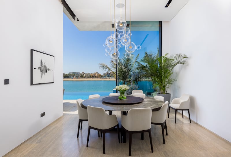 The dining area with views of the water.