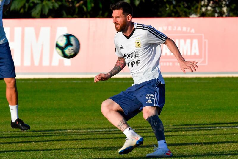 Lionel Messi controls a ball. AFP