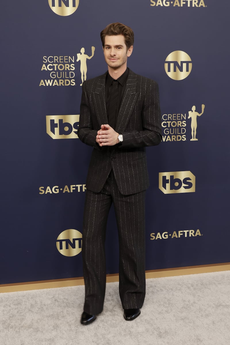 Best actor nominee Andrew Garfield arrives. AFP
