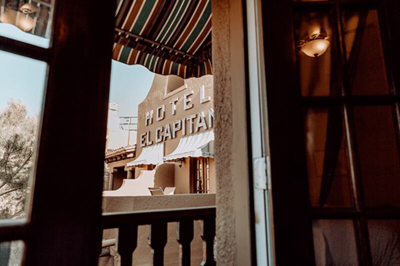 Some of the rooms at the Hotel El Capitan overlook the courtyard. Hotel El Capitan