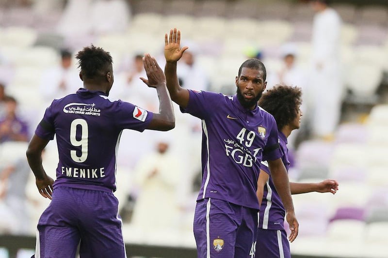Ryan Babel, right, and Emmanuel Emenike, left, are set to leave Al Ain after six months at the club. Anas Kanni / Al Ittihad