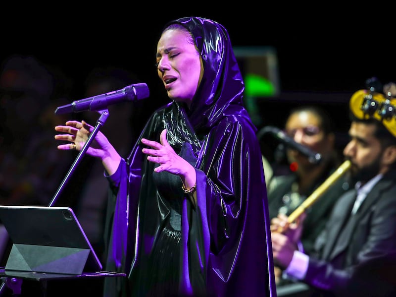 Emirati singer Fatima Alhashmi put on a live performance. Victor Besa / The National