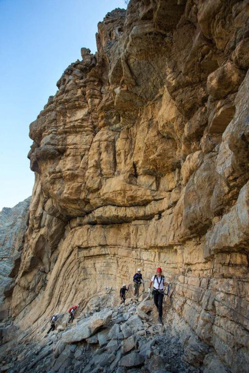 Hike the Via Ferrata in Ras Al Khaimah, which includes ziplines of varying lengths, suitable for all ages and fitness levels. Courtesy RAKTDA
