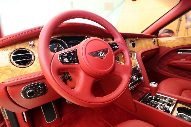 The steering wheel of the car, which is expected to be sold for more than Dh11.5 million.