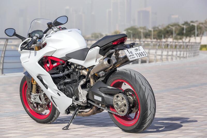 DUBAI, UNITED ARAB EMIRATES. 17 FEBRUARY 2018. Motoring review of the Ducati Supersport S motorcycle. (Photo: Antonie Robertson/The National) Journalist: Dana Miskulnig. Section: Motoring.