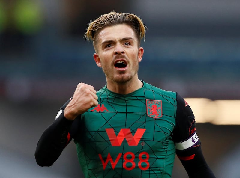 Soccer Football - Premier League - Burnley v Aston Villa - Turf Moor, Burnley, Britain - January 1, 2020  Aston Villa's Jack Grealish celebrates after the match   Action Images via Reuters/Jason Cairnduff  EDITORIAL USE ONLY. No use with unauthorized audio, video, data, fixture lists, club/league logos or "live" services. Online in-match use limited to 75 images, no video emulation. No use in betting, games or single club/league/player publications.  Please contact your account representative for further details.