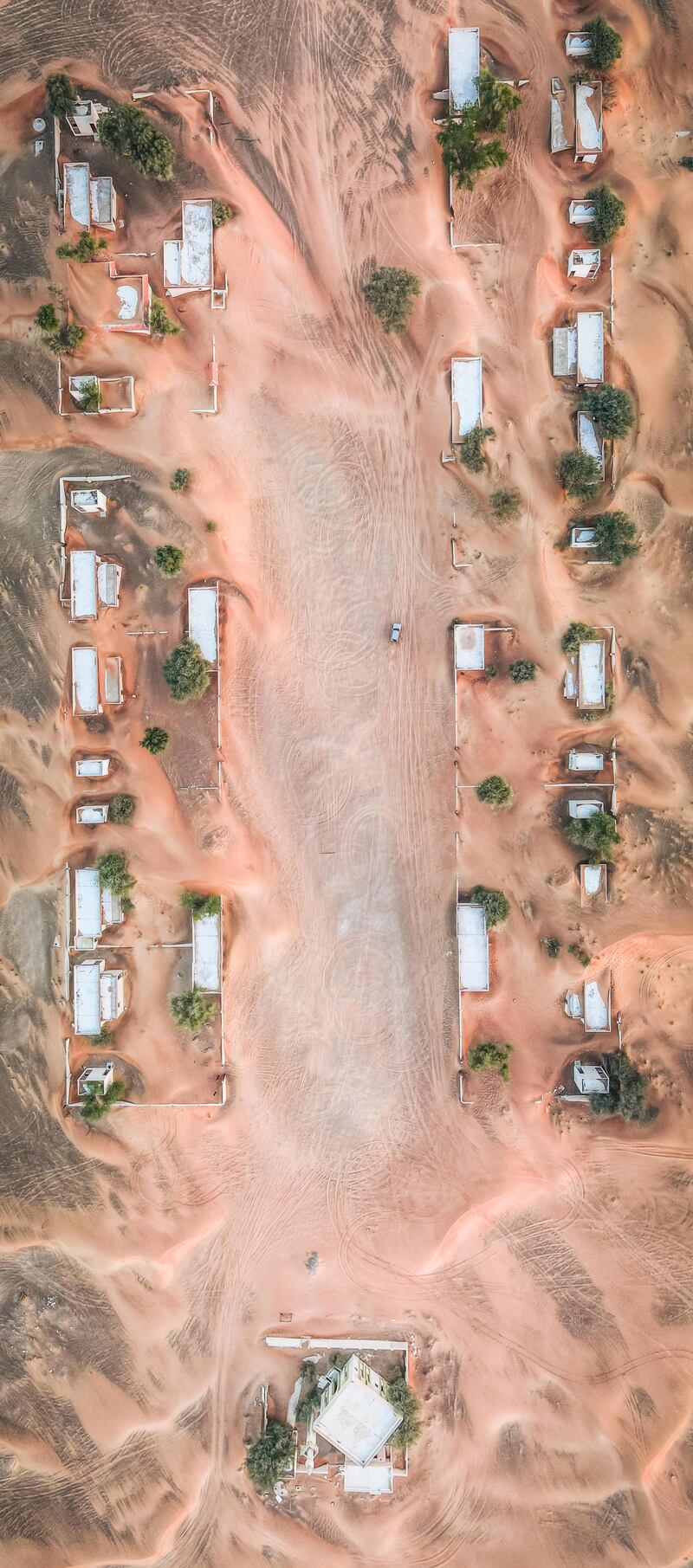 A top down view of the abandoned village.