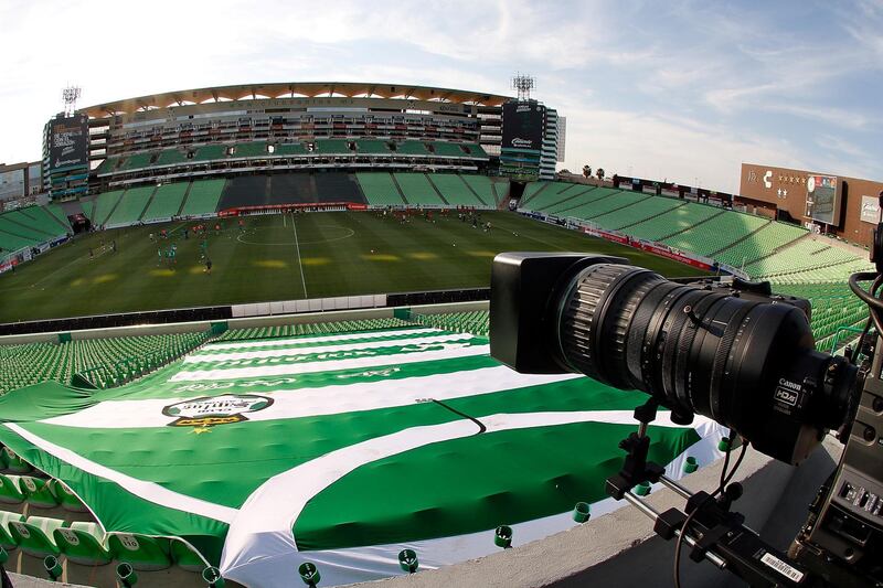 TORREON, MEXICO - MARCH 15: General view of the empty stadium prior to the 10th round match between Santos Laguna v Necaxa as part of the Torneo Clausura 2020 Liga MX at Corona Stadium on March 15, 2020 in Torreon, Mexico.  The match is played behind closed doors to prevent the spread of the novel Coronavirus (COVID-19). (Photo by Armando Marin/Jam Media/Getty Images)