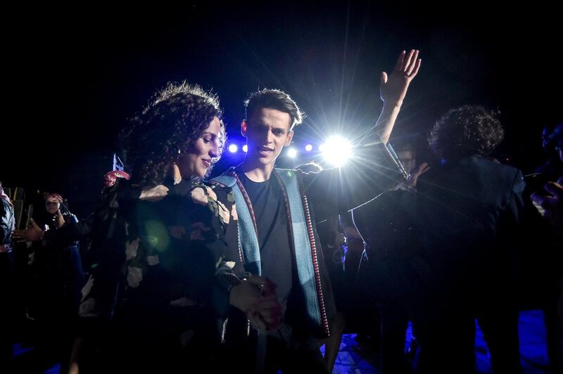 AMMAN, JORDAN - JUNE 12: (L-R) Hana Chamoun and Sultan Alkhail attend World Premiere of Netflix Original series "Jinn" at Bisharat Golf Club on June 12, 2019 in Amman, Jordan. (Photo by Juan Naharro Gimenez/Getty Images for Netflix)