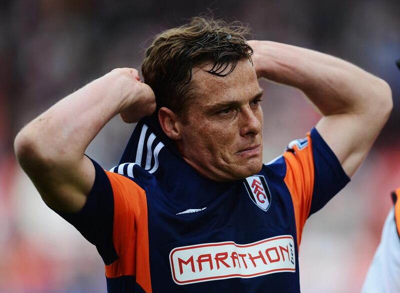 Scott Parker of Fulham reacts as his side are relegated following their defeat. Jamie McDonald / Getty Images
