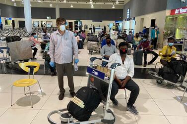Indian citizens wait to be repatriated in Dubai airport. Prior registration with overseas missions is no longer required with residents able to book tickets online as an air travel bubble agreement continues between the UAE and India amid the coronavirus pandemic. Courtesy: Dubai Consulate General