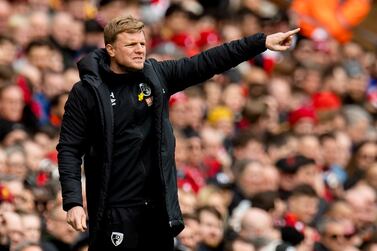 (FILE) - Bournemouth's manager Eddie Howe reacts during the English Premier League soccer match between Liverpool and Bournemouth at Anfield, Liverpool, Britain, 07 March 2020 (re-issued on 08 Novemebr 2021).  On 08 November 2021 Newcastle United announced to have appointed Eddie Howe as the new manager of the first team.  Howe signed a contract until Summer 2024.   EPA/PETER POWELL EDITORIAL USE ONLY.  No use with unauthorized audio, video, data, fixture lists, club/league logos or 'live' services.  Online in-match use limited to 120 images, no video emulation.  No use in betting, games or single club / league / player publications *** Local Caption *** 55934452