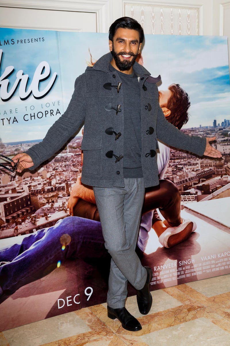 LONDON, ENGLAND - NOVEMBER 21:  Ranveer Singh attends a photocall for Bollywood film "Befikre" on November 21, 2016 in London, United Kingdom.  (Photo by Tristan Fewings/Getty Images)