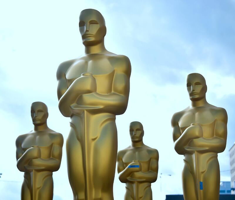 (FILES) In this file photo taken on February 22, 2017 Oscar statues stand at a Hollywood back lot.

With the Oscars just days away, industry figures have tried to strike a reflective, humble tone in light of a glut of recent controversies that have dogged Hollywood. From the #OscarsSoWhite row of 2016 to the Weinstein sexual misconduct scandal currently engulfing the business, the Academy of Motion Picture Arts and Sciences is acutely aware of the need to project a more wholesome image.
 / AFP PHOTO / FREDERIC J. BROWN / TO GO WITH AFP STORY by Frankie TAGGART, "Oscars forge new credibility in the furnace of scandal"