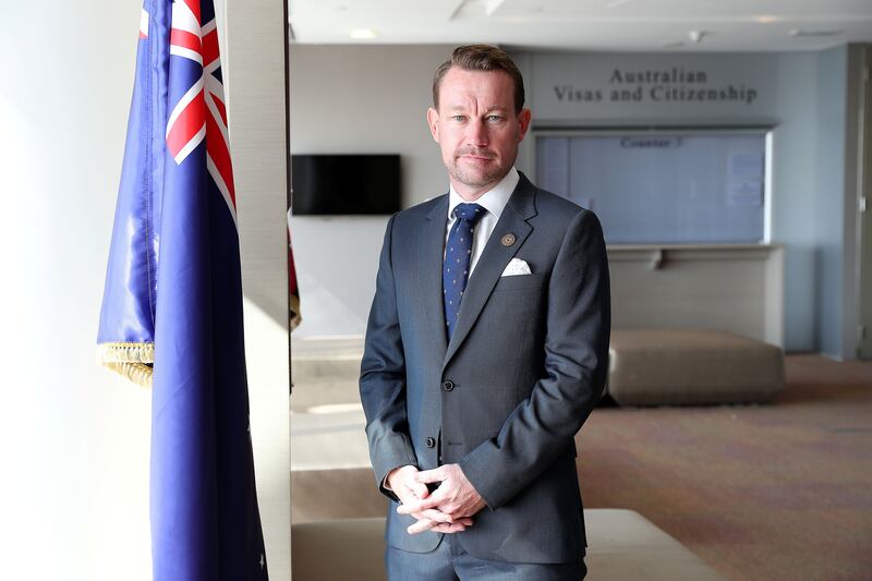 DUBAI , UNITED ARAB EMIRATES , January 10 ��� 2019 :- Justin McGowan, head of Australian national pavilion at Expo 2020 at his office in the Australian Consulate in Burjuman Business Tower in Bur Dubai in Dubai. ( Pawan Singh / The National ) For Business. Story by Alkesh