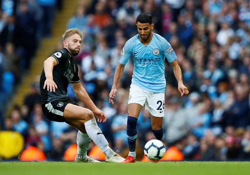 Right midfield: Riyad Mahrez (Manchester City) – Recovered from his penalty miss at Anfield to score a delightful goal in the 5-0 rout of Burnley. Reuters