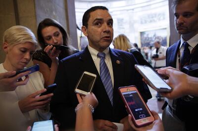Representative Henry Cuellar speaks to members of the media at the US Capitol in Washington. AFP