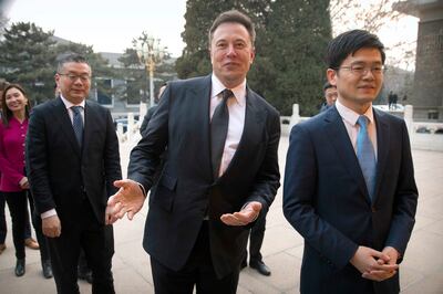 Elon Musk in China in 2019. AP