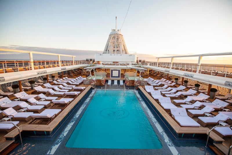 The pool deck 