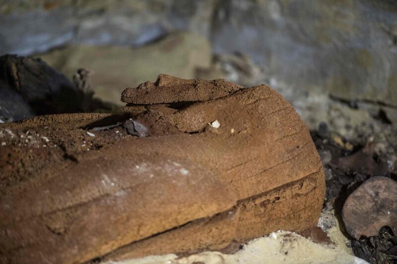 The sarcophagus was found inside a burial chamber, in the Saqqara necropolis, south of the Egyptian capital Cairo. AFP