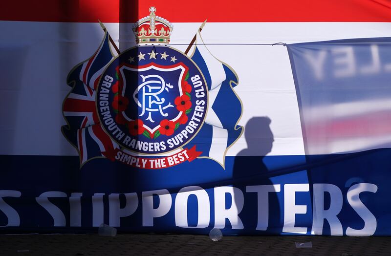 A Rangers flag in Seville. PA