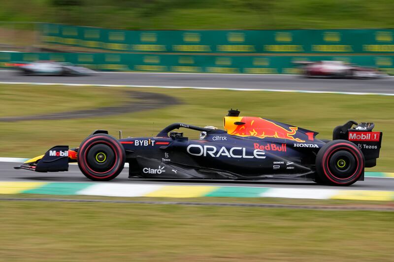 Max Verstappen steers his car during a qualifying session for the Brazilian Grand Prix. AP