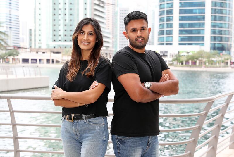 Lalita Chopra and Shyam Visavadia, co-founders of Dubai-based technology start-up Wasta. The company plans to raise fresh capital in the coming months. Pawan Singh / The National