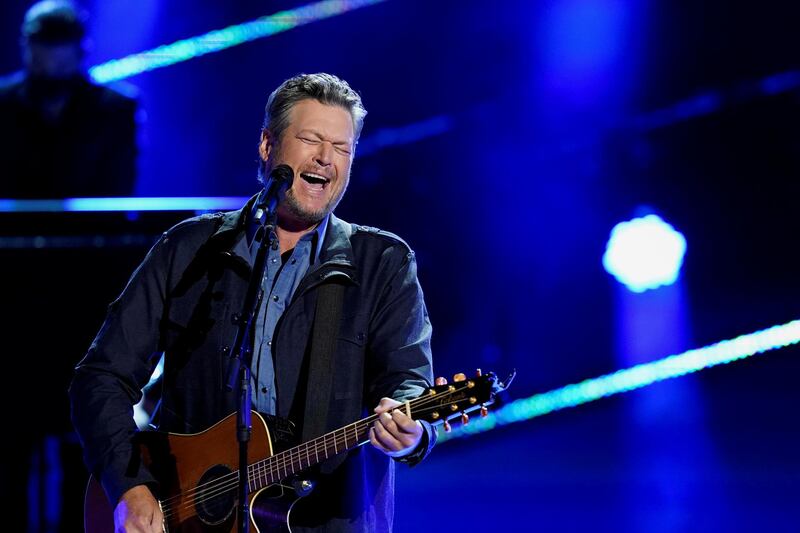 Blake Shelton performs at the Grand Ole Opry in Nashville for a taped appearance ahead of the 56th Academy of Country Music Awards show. Reuters