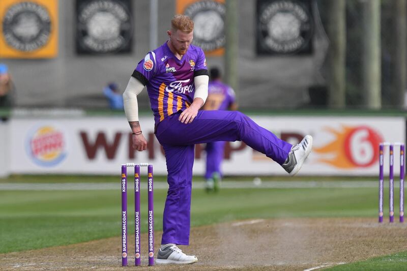 RANGIORA, NEW ZEALAND - DECEMBER 22:  Ben Stokes of Canterbury reacting during the Super Smash match between the Canterbury Kings and the Central Stags on December 22, 2017 in Rangiora, New Zealand.  (Photo by Kai Schwoerer/Getty Images)
