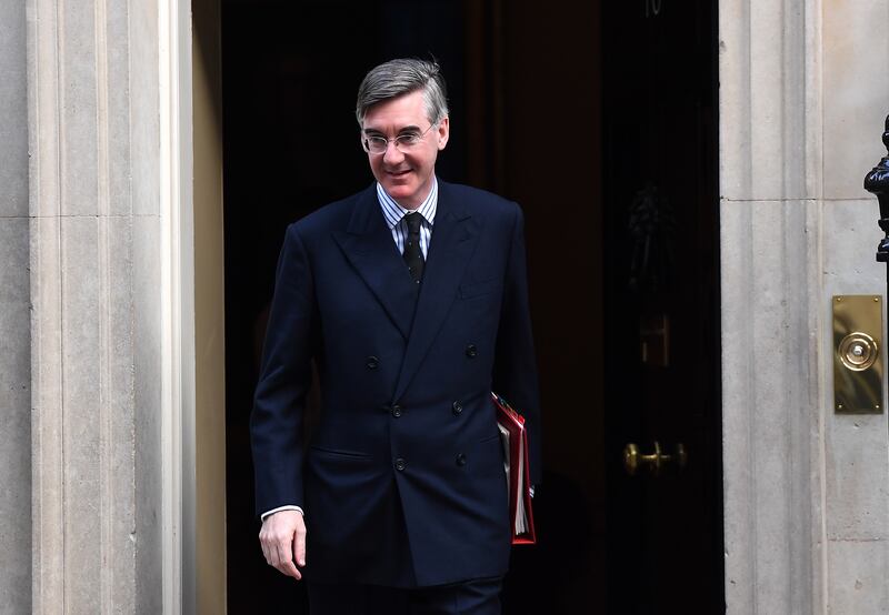 Leader of the House of Commons Jacob Rees-Mogg leaves a cabinet meeting at 10 Downing Street. PA