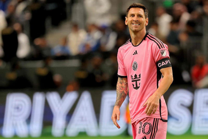 Lionel Messi looks on during the friendly exhibition match between against Saudi Pro League side Al Hilal. AFP
