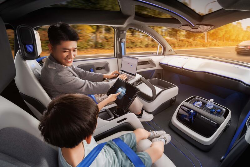 Baidu's Apollo RT6 self-driving vehicle is fitted with a detachable steering wheel. Photo: Baidu