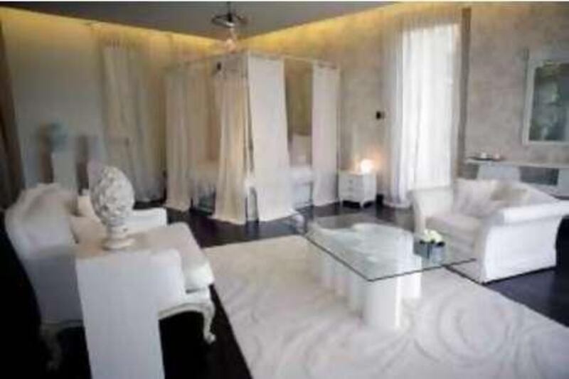 Dubai, UAE - May 19, 2010 - Bedroom in a villa in Al Barari development. (Nicole Hill)