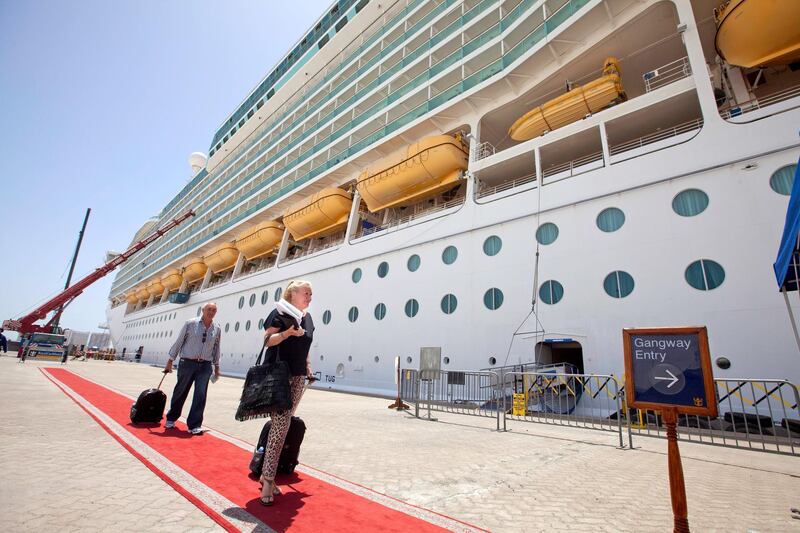 Dubai, United Arab Emirates, May 21, 2013 -  Passengers arriving at the cruise ship Mariner of the Seas at Mina Rashid. ( Jaime Puebla / The National Newspaper ) 