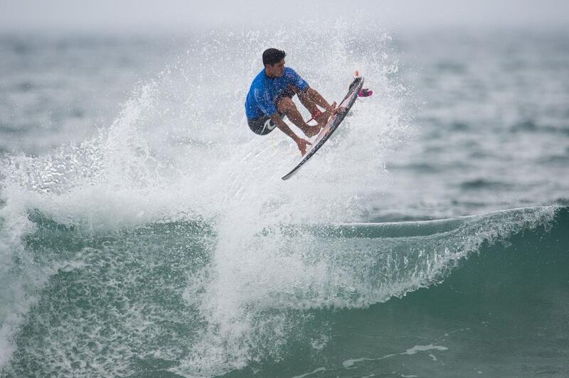 Brazilian surfer Gabriel Medina competes during the Rio Pro Men’s surfing championship tour semi-final at Barra de Tijuca beach in Rio de Janeiro. Christophe Simon / AFP