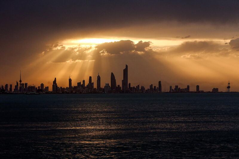 A view of the Kuwait City skyline at sunset. AFP