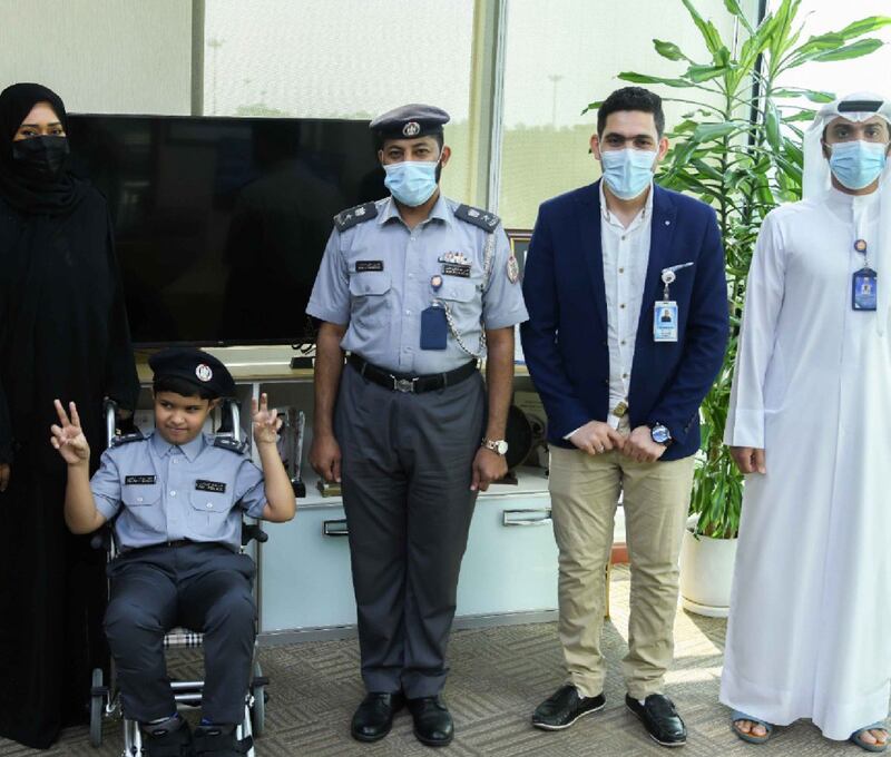 Khalifa, 9, became director of a police station for a day, after his wish was granted by Abu Dhabi Police and the Make A Wish Foundation. All photos: Wam
