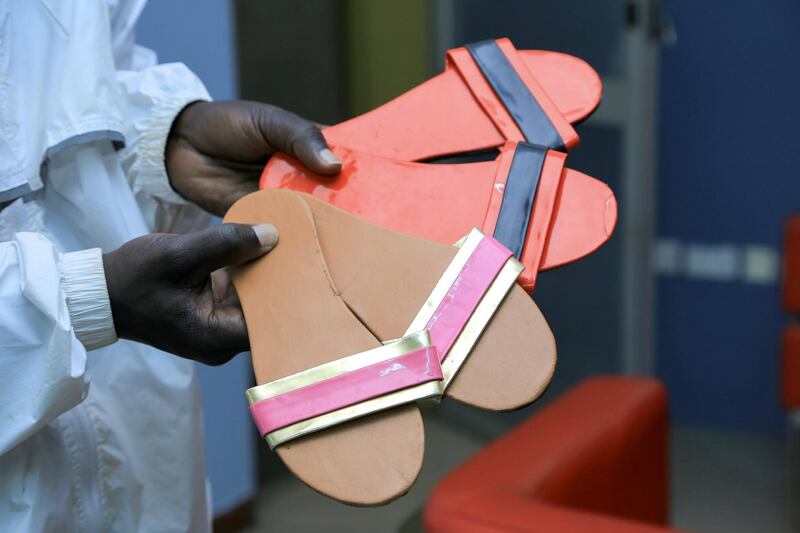 Low-cost shoes made from plastic bottles, to help girls in Uganda walk to school. The project is part of Global Grad Show, which will be shown in the form of a digital exhibition as part of Dubai Design Week