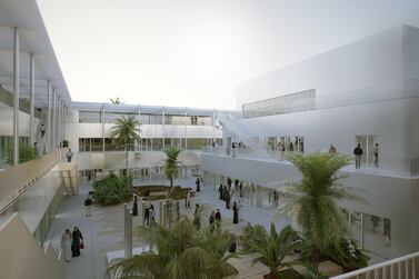 Hayy Jameel will have a central courtyard, called Saha, with plants that require minimal watering, in an effort to rethink sustainability in the region. Courtesy Art Jameel
