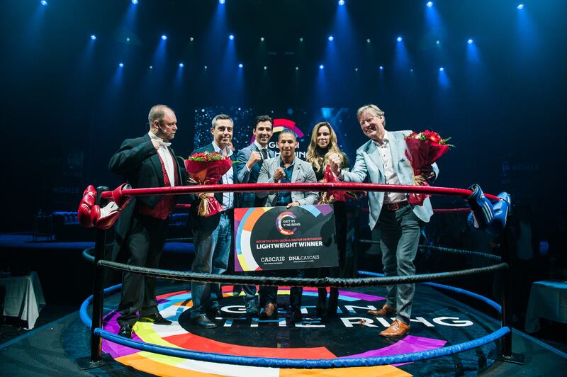 A contestant wins a Get in the Ring contest in Portugal in 2018. The contest challenges startups to come up with innovative solutions to energy, food and water scarcity issues. Photo: Netherlands Pavilion at Expo 2020 Dubai