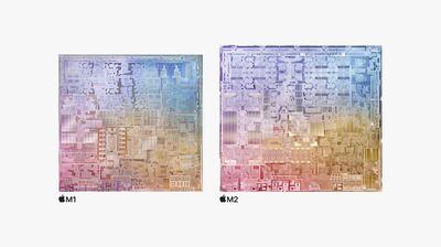 Apple M1 and M2 chips comparison. Photo: Apple
